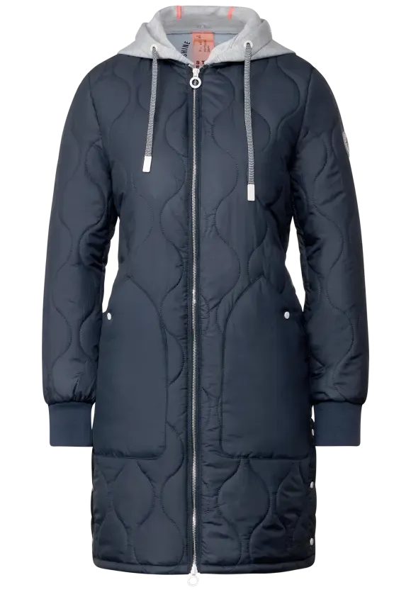 201804- Light Padded Coat Navy- Street One