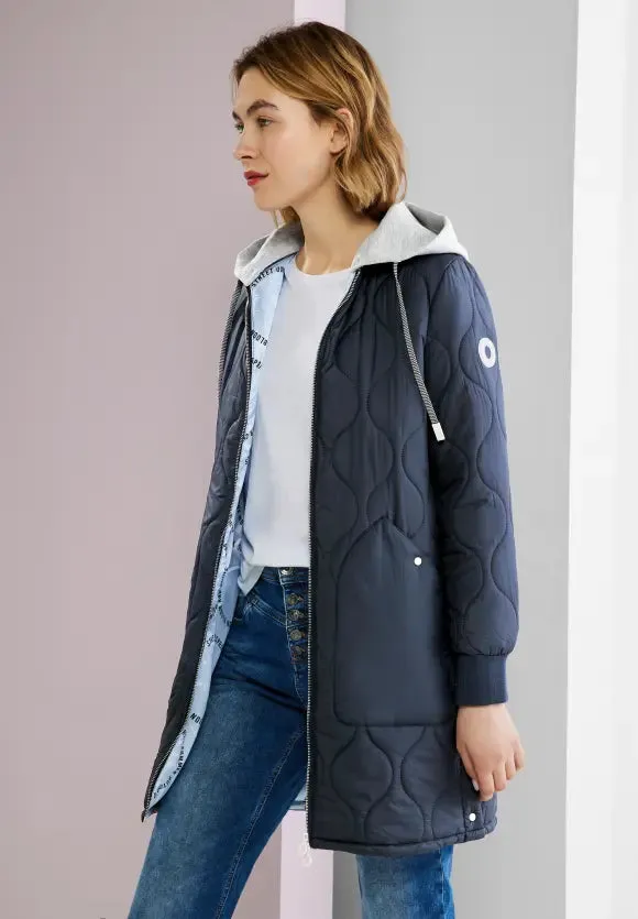 201804- Light Padded Coat Navy- Street One