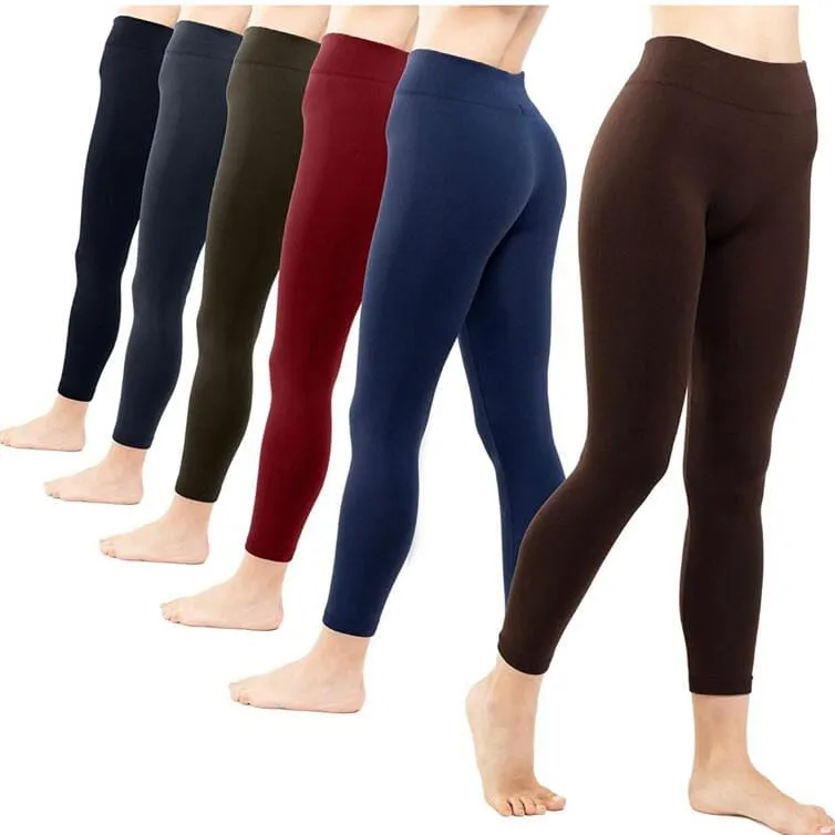 6-Pack: Women’s Extra Fleece Leggings High Waist