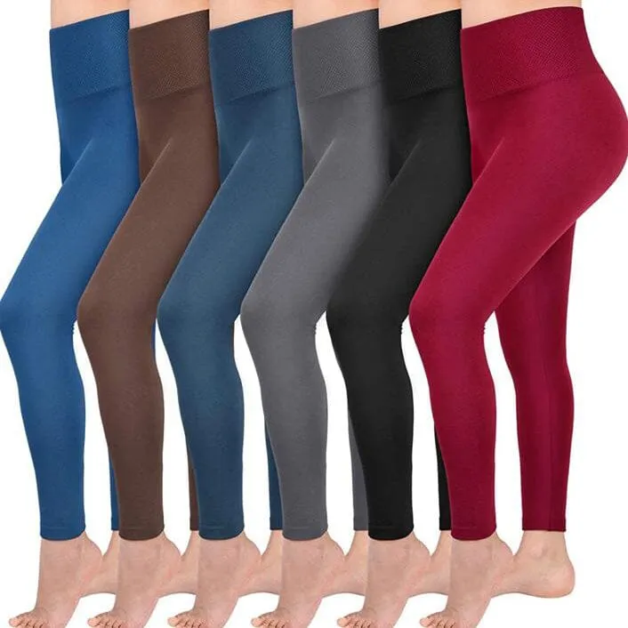 6-Pack: Women’s Extra Fleece Leggings High Waist