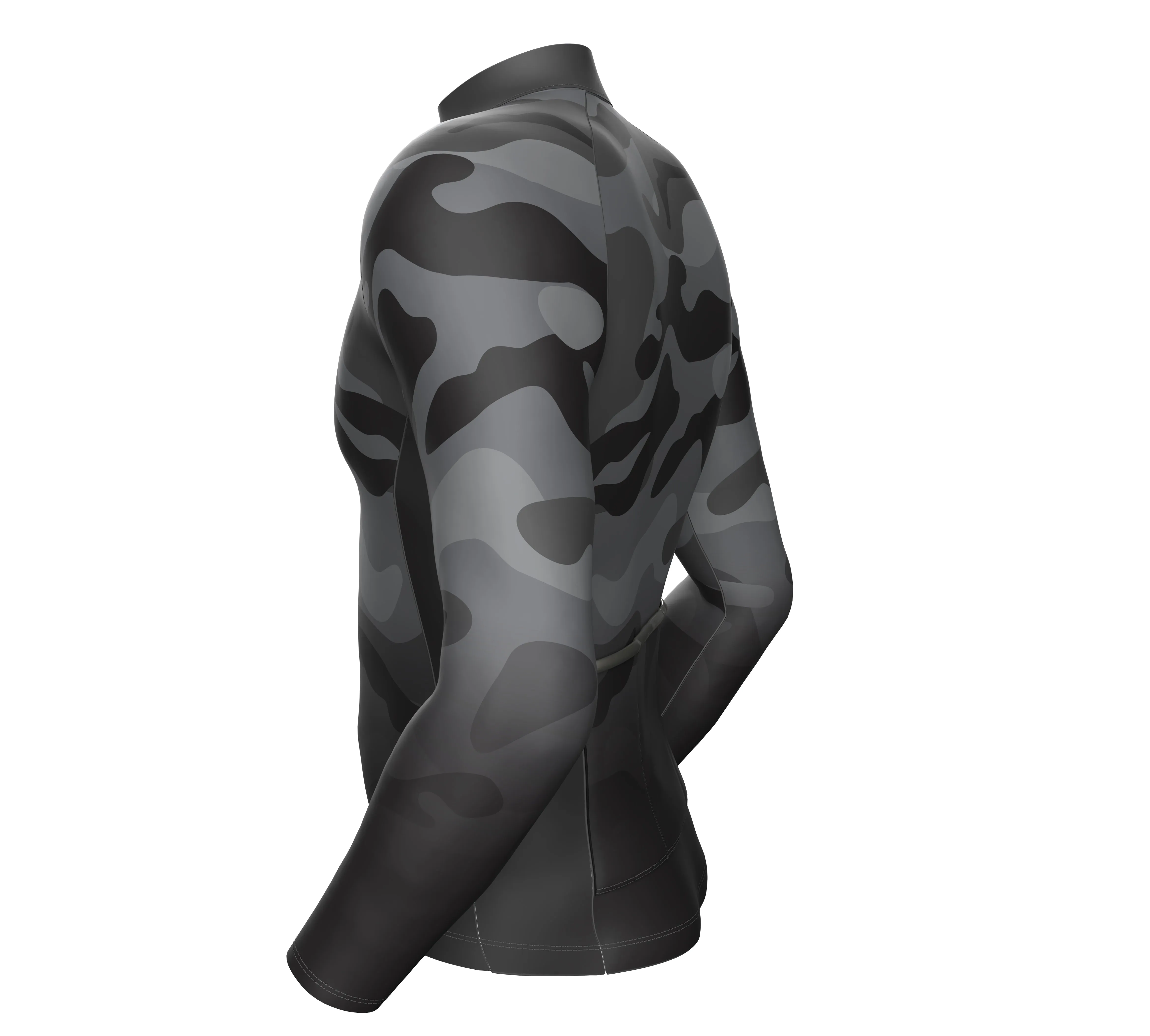 Black Camo Cycling Thermal Jersey