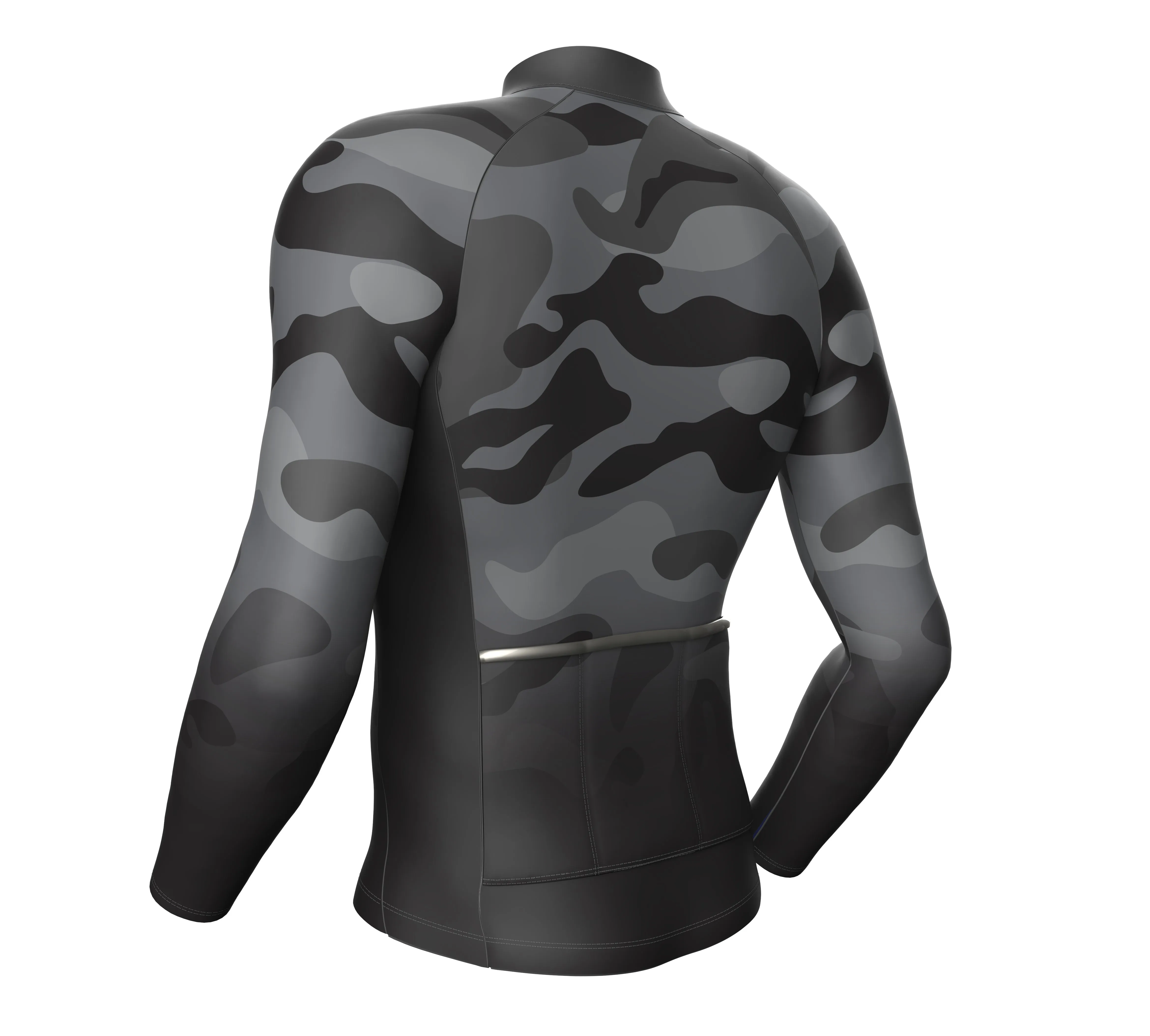 Black Camo Cycling Thermal Jersey