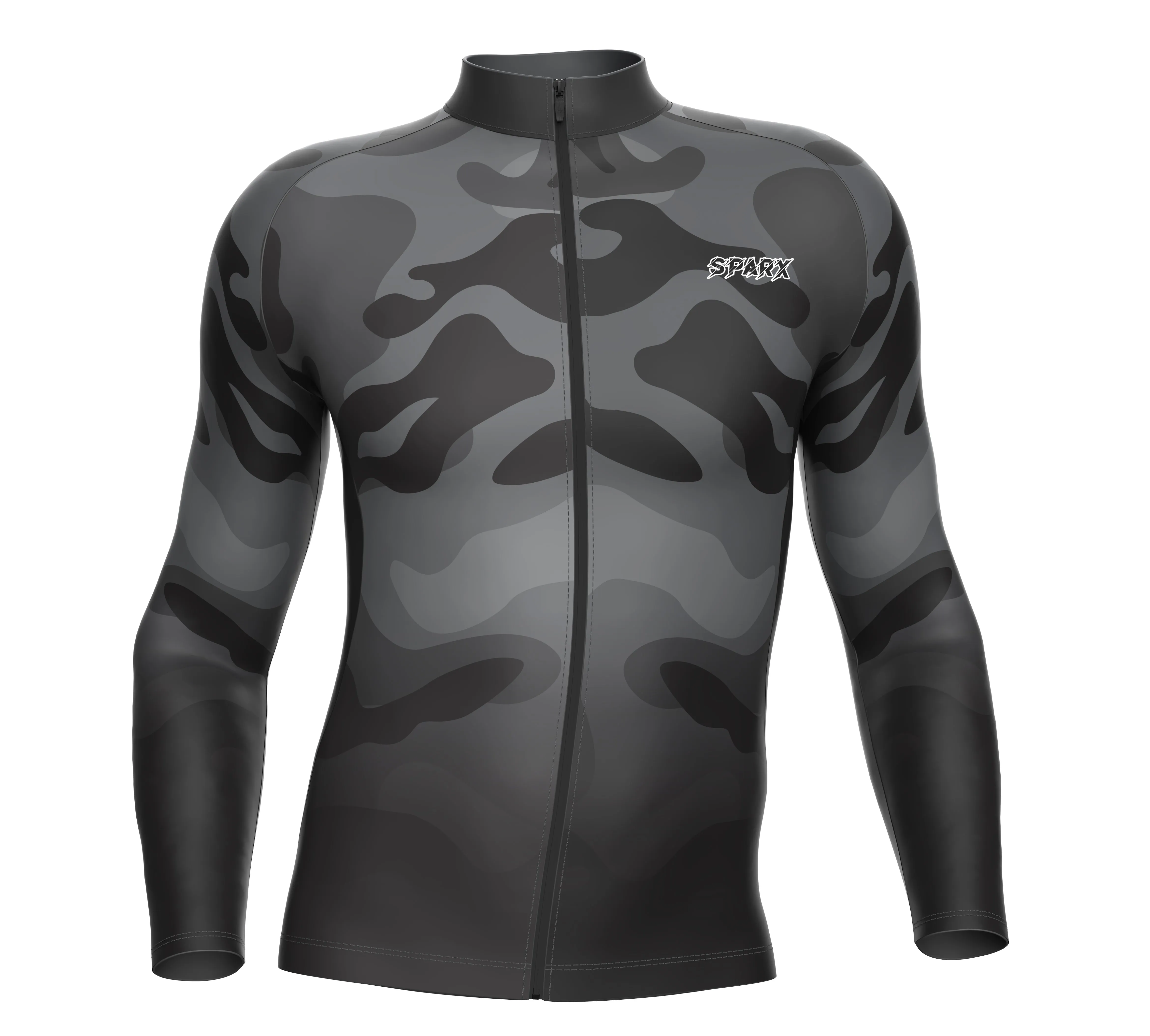 Black Camo Cycling Thermal Jersey