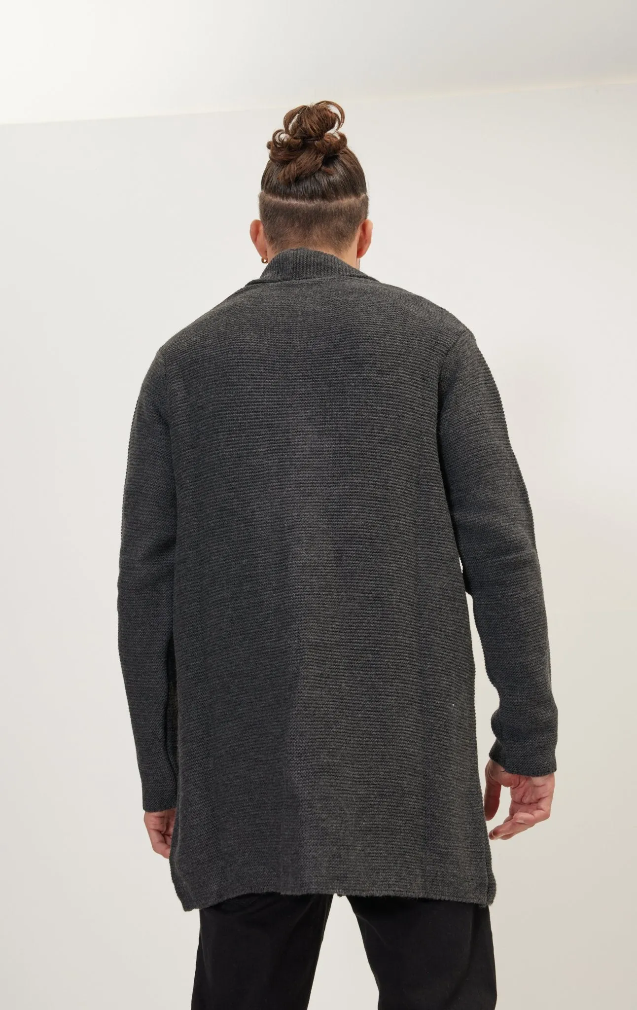 Classic Minimalist Shawl Cardigan - Anthracite