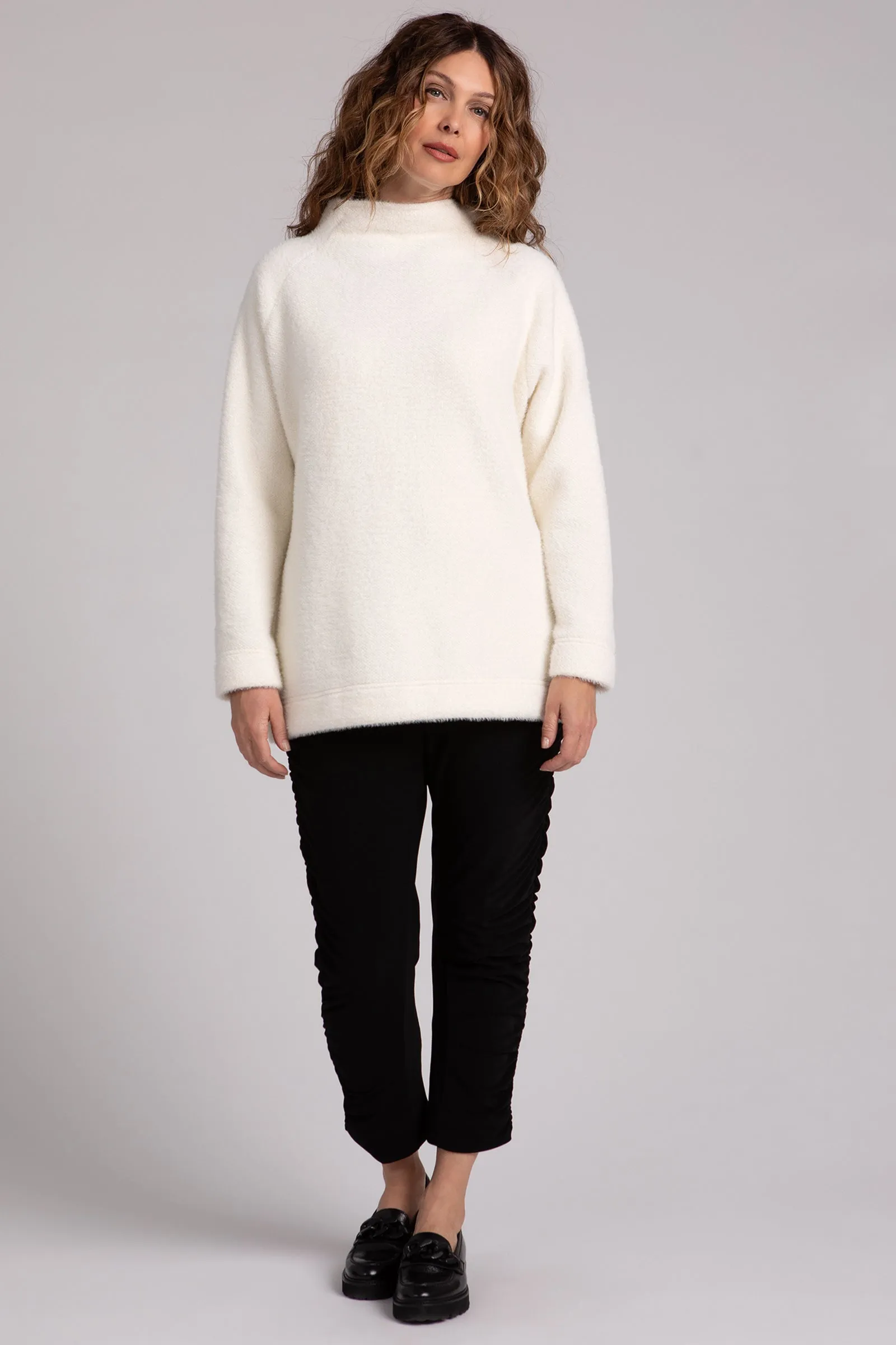 Cozy Funnel Neck Pullover | Ivory