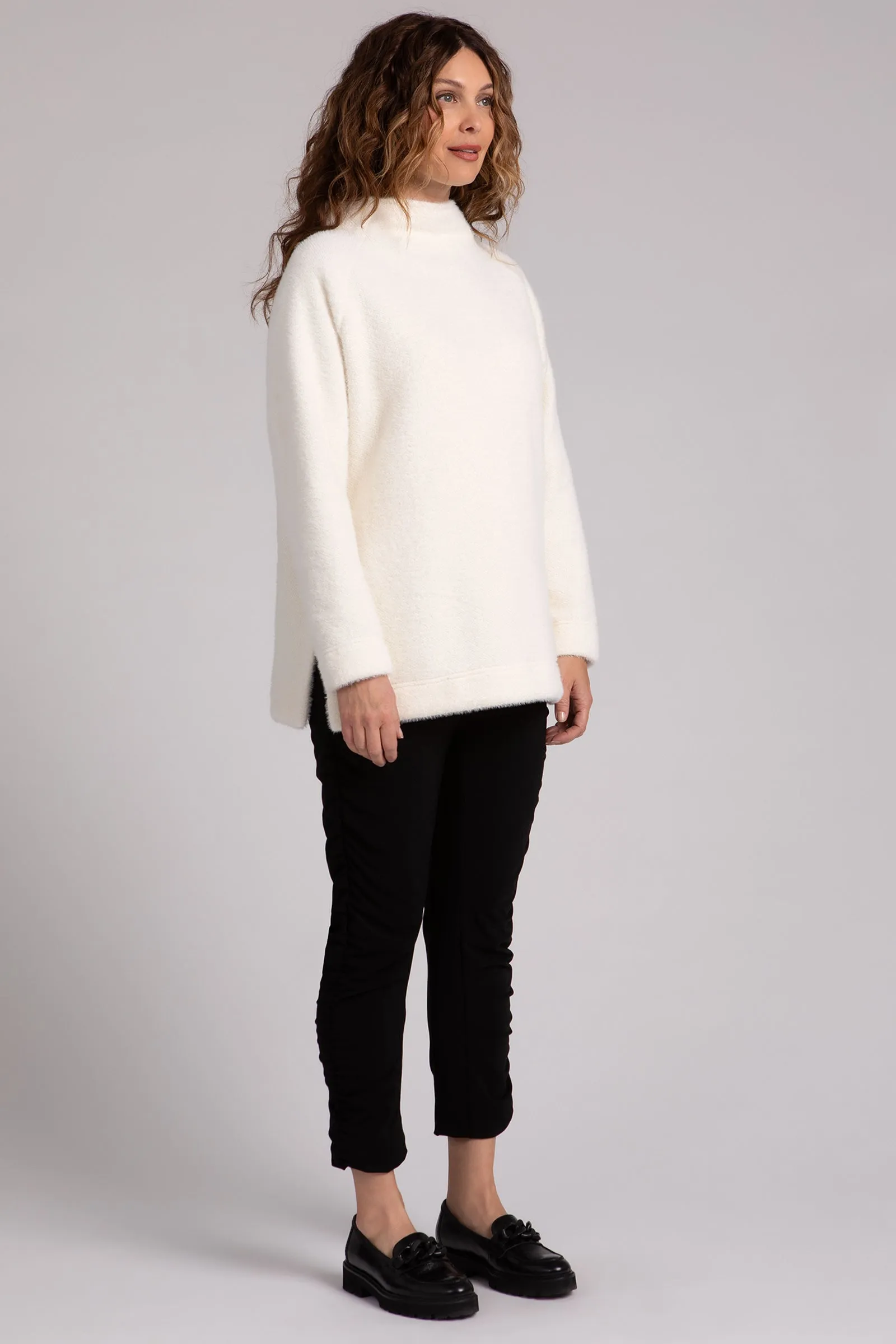 Cozy Funnel Neck Pullover | Ivory