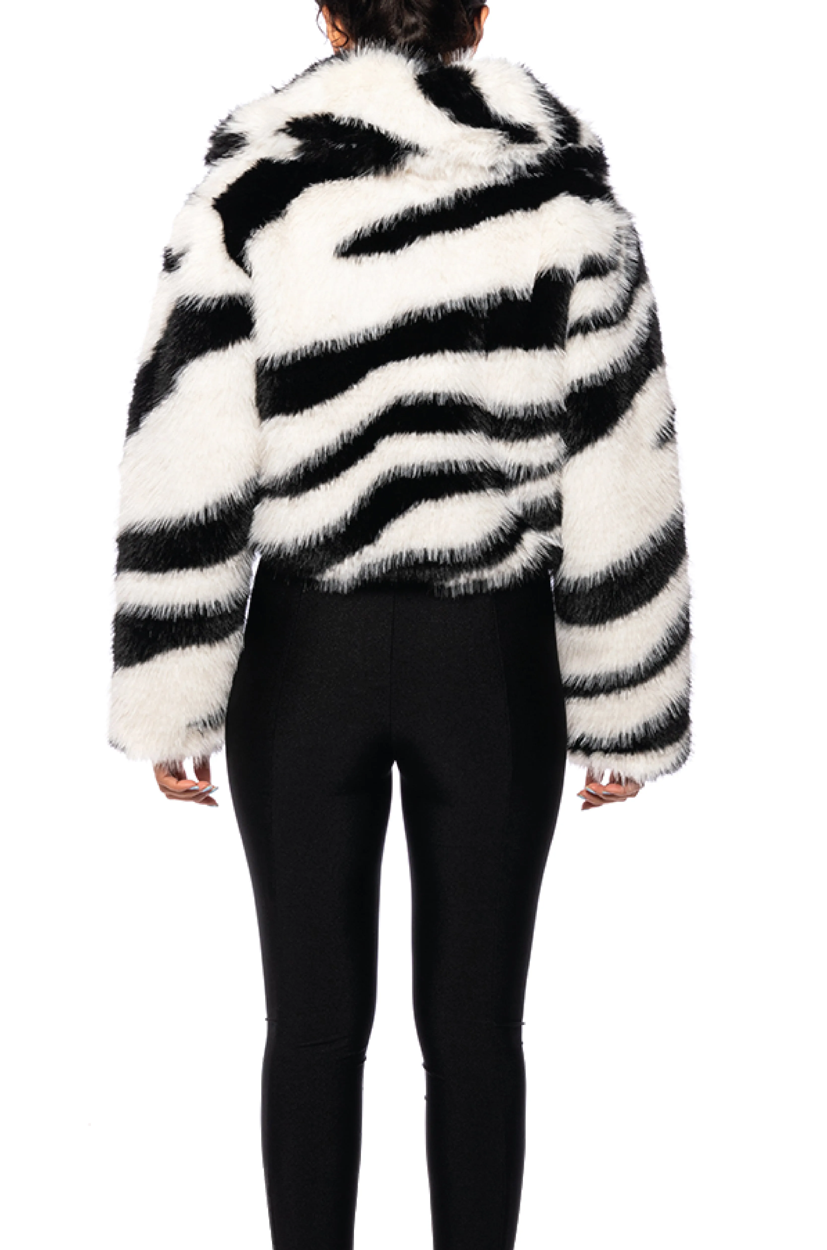 DAYANNE-ZEBRA FAUX FUR JACKET