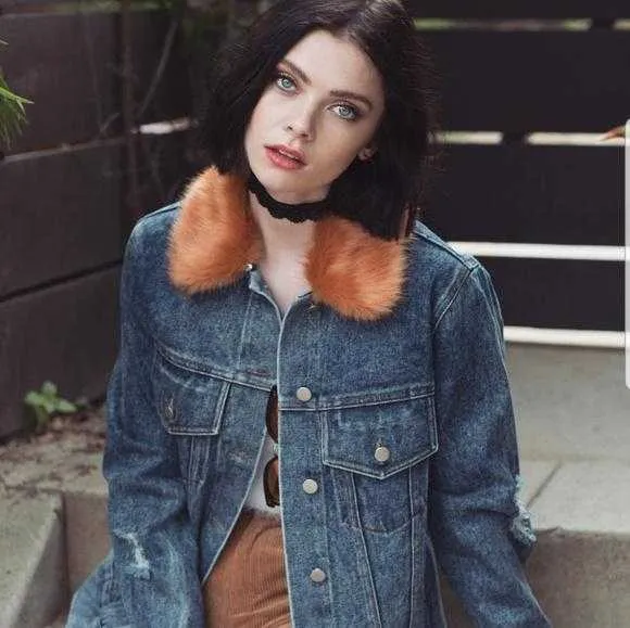 Denim Jacket with Faux Fur