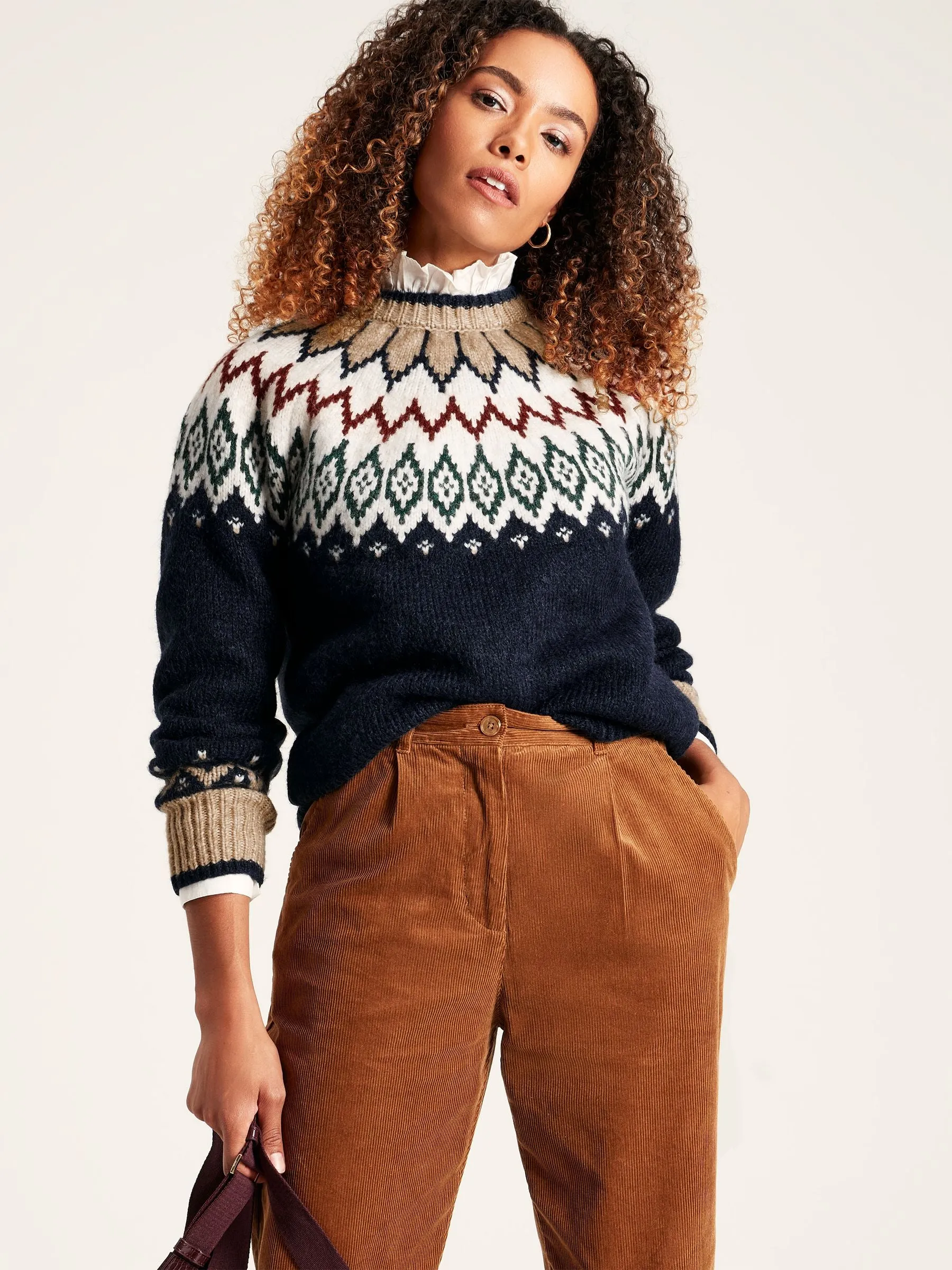 Etta Fair Isle Jumper - Navy