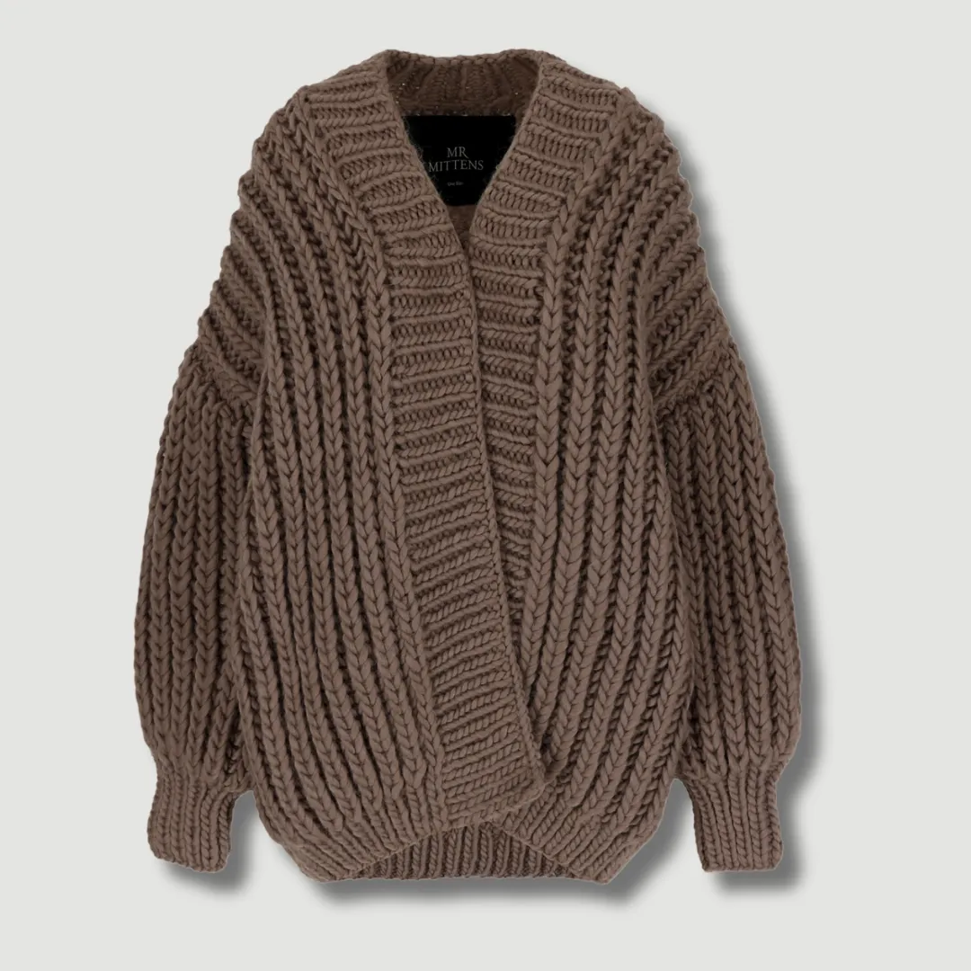 Fisherman Cardigan - Coca Brown