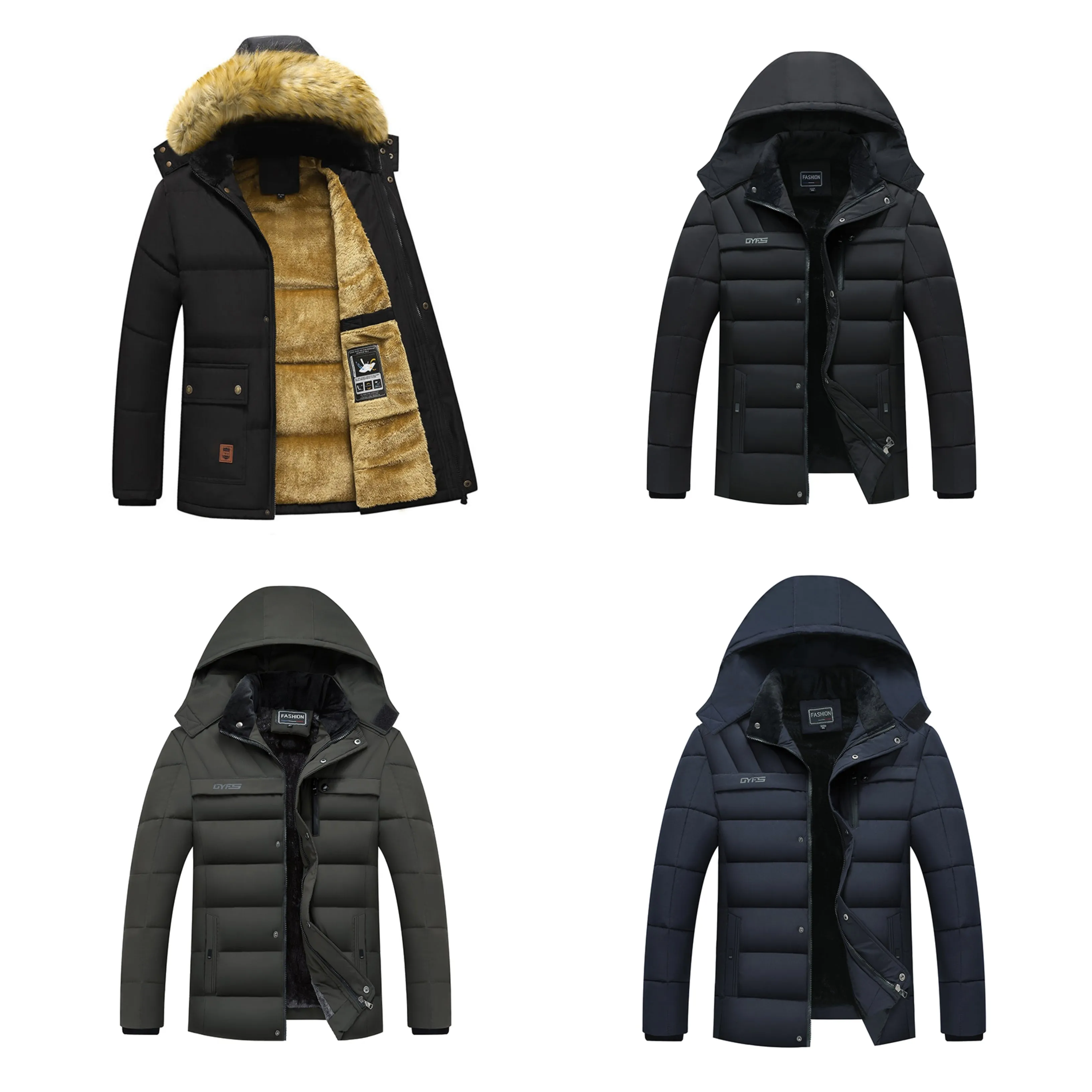 Funki Buys | Jackets | Men's Warm Winter Hooded Fleece Parka