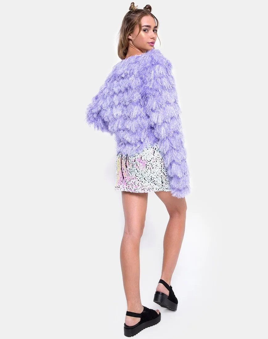 Fur Ball Jacket in Faux Fur Lilac