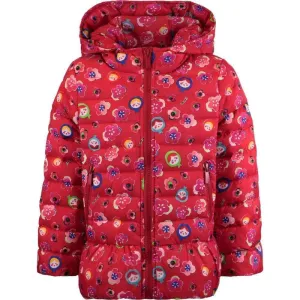 Girls Red Floral Padded Jacket