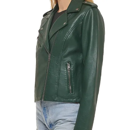 Green Levi's Women's Faux Leather Leather Jacket