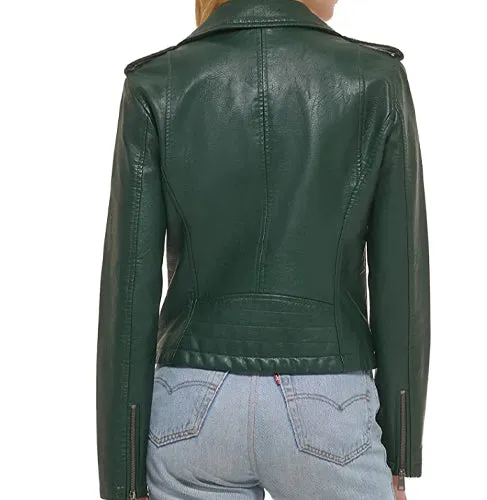 Green Levi's Women's Faux Leather Leather Jacket