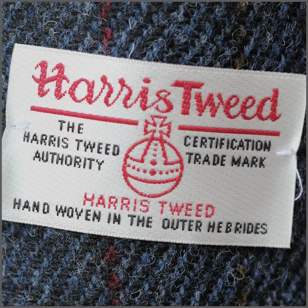 Harris Tweed Blue, Wine Check 3pc Suit>