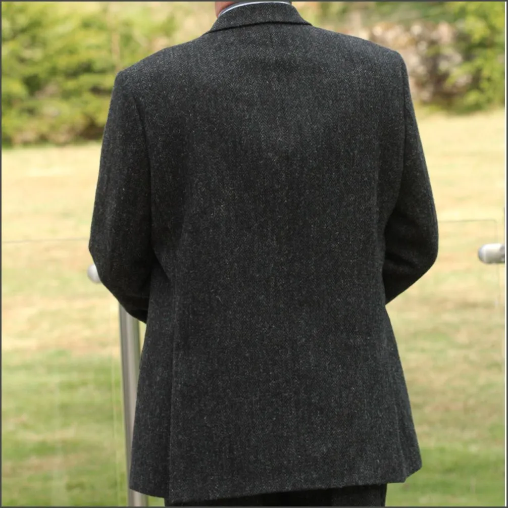 Harris Tweed Charcoal Herringbone 3 piece Suit^^