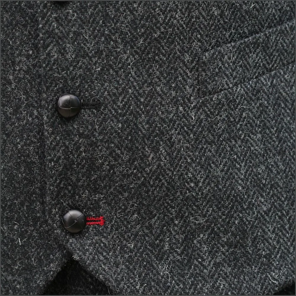 Harris Tweed Charcoal Herringbone 3 piece Suit^^