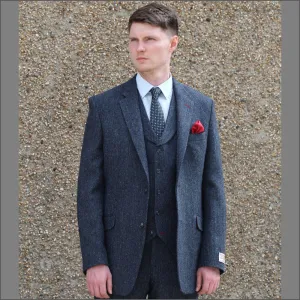 Harris Tweed Dark Blue Herringbone Jacket>>