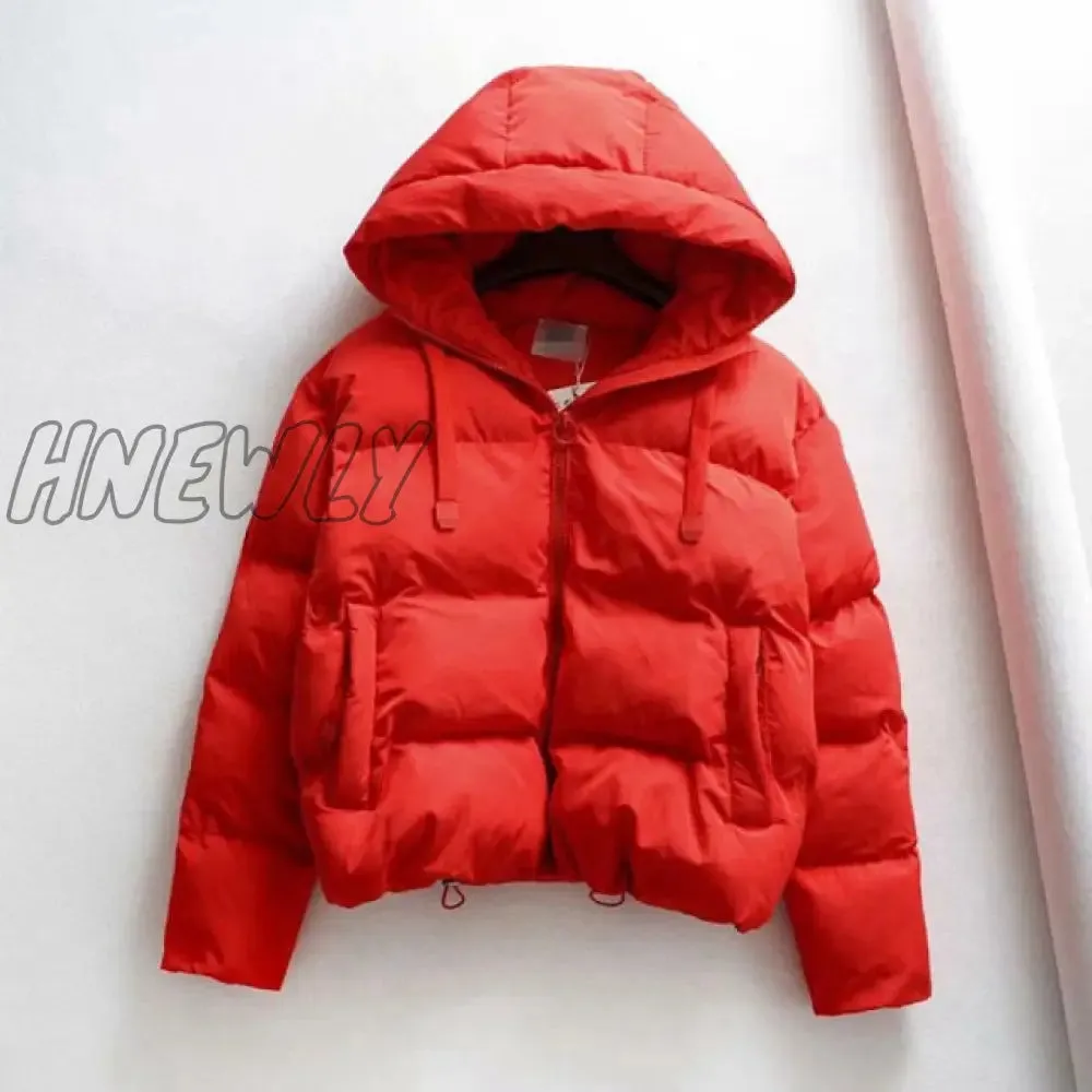 Hnewly Cotton Padded Jacket Winter Hooded Parkas Woman Warm Down Jacket Large Size Woman Coat Thicken Women Casual Women Puffer Jacket