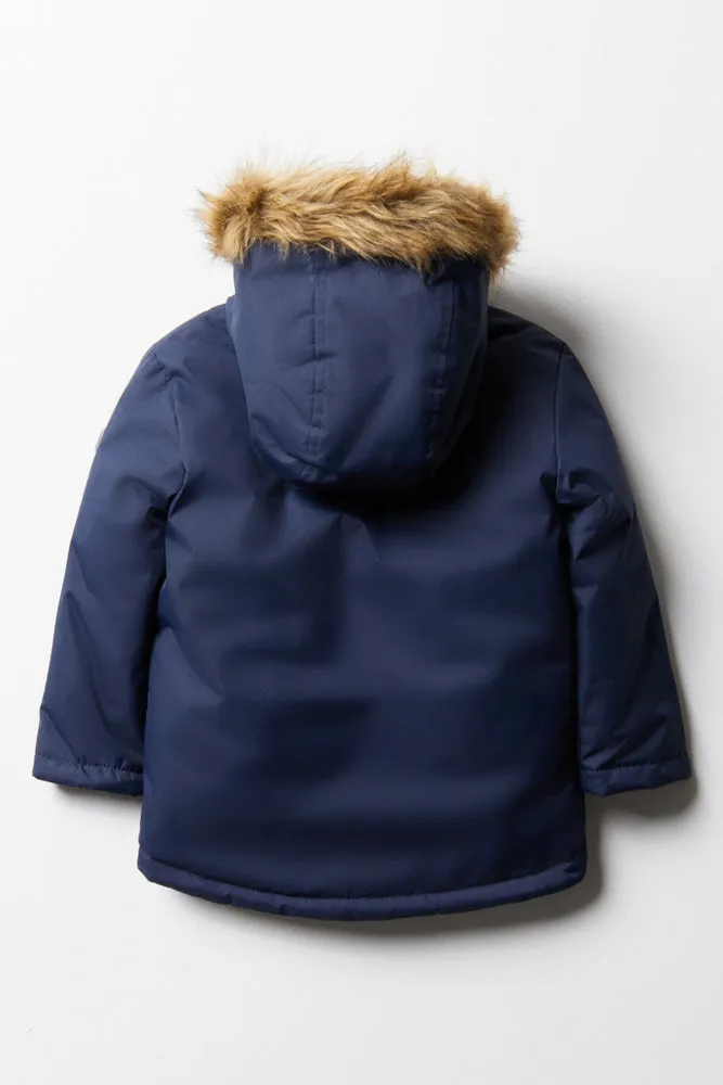 Hooded Parka Jacket Blue