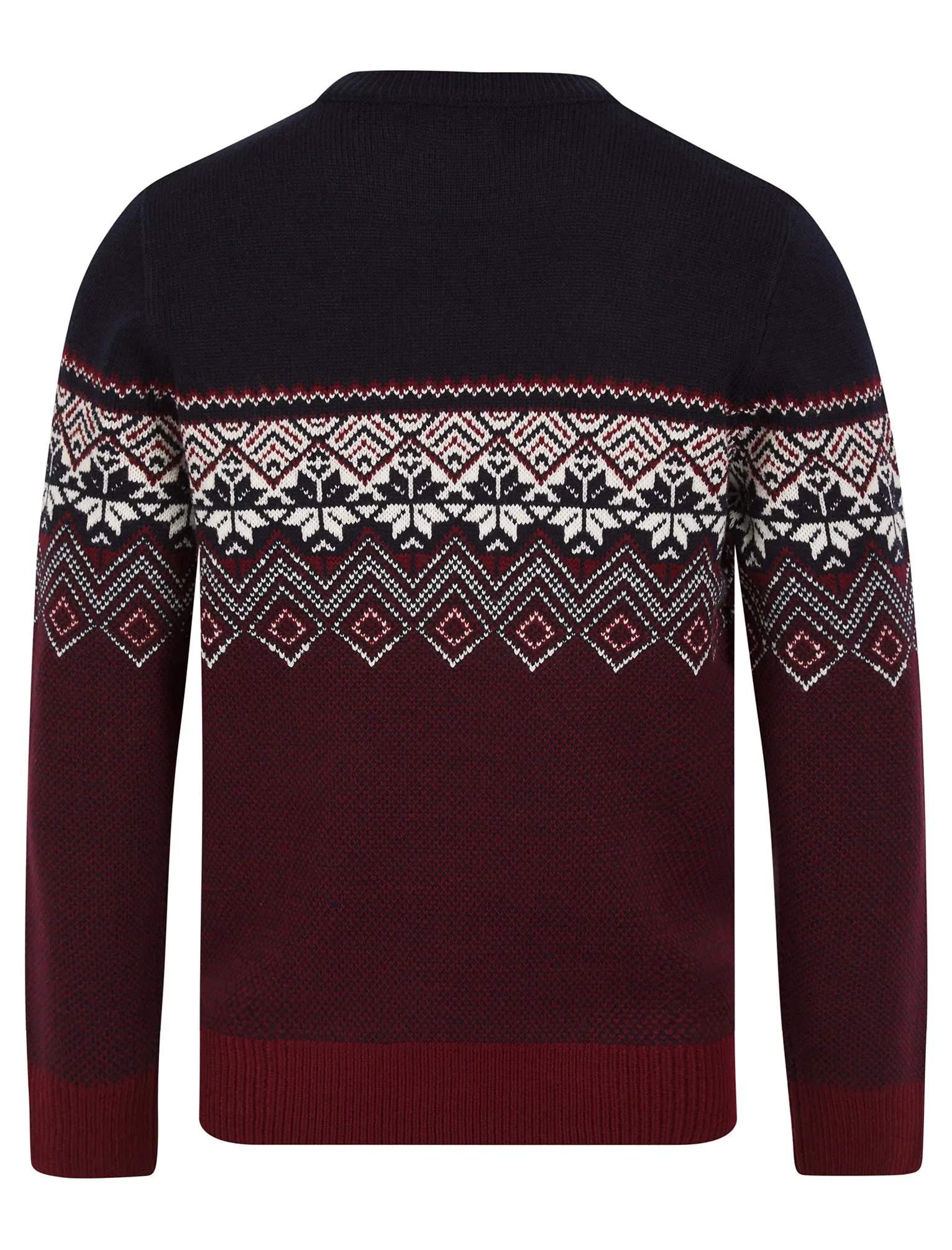 Howe Nordic Fair Isle Design Knitted Crew Neck Jumper in Ink - Kensington Eastside