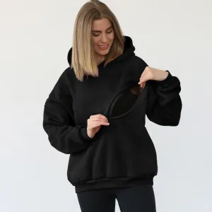 Isabella Ultra Soft Oversized Nursing & Pregnancy Hoodie (Noir)