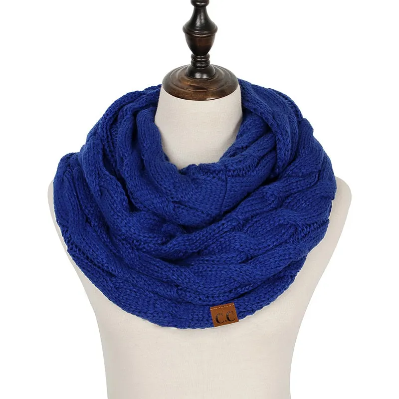 Knitted Cable Infinity Soft Cashmere Scarf