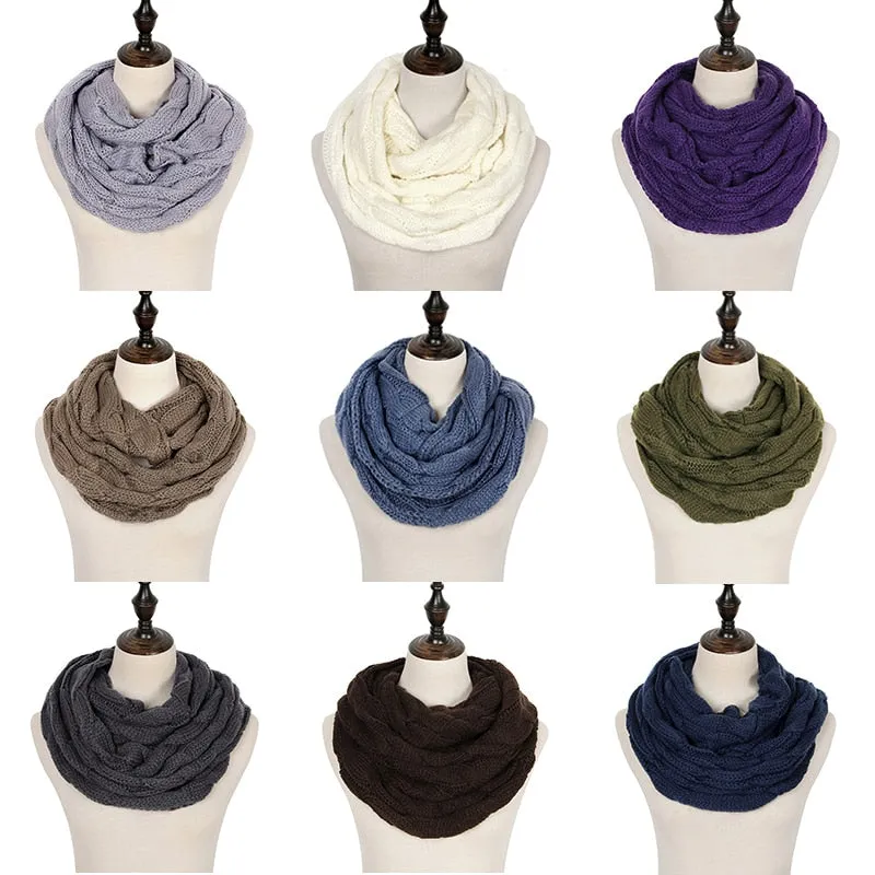 Knitted Cable Infinity Soft Cashmere Scarf