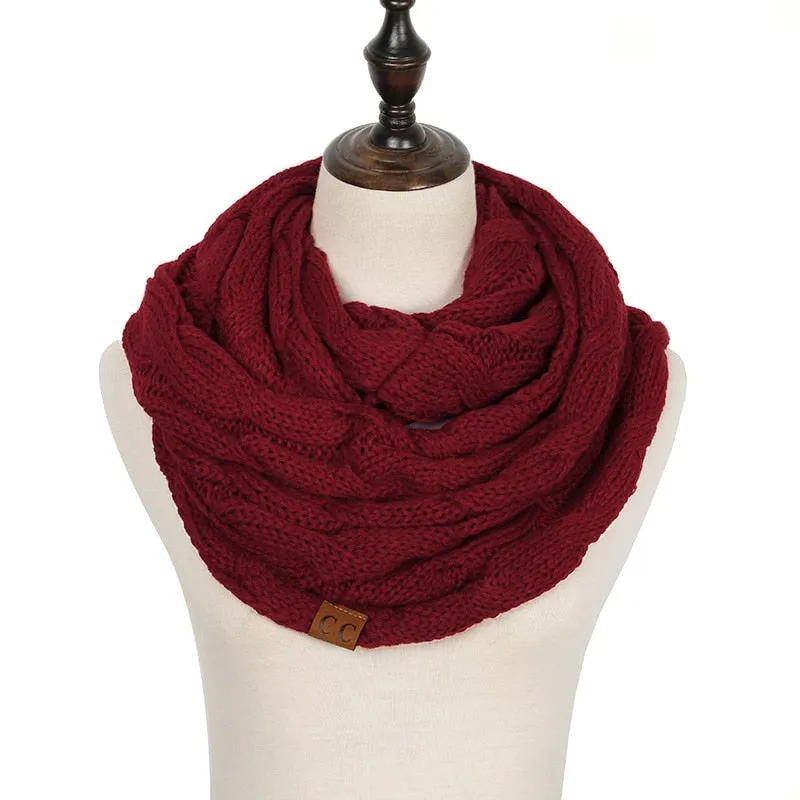 Knitted Cable Infinity Soft Cashmere Scarf