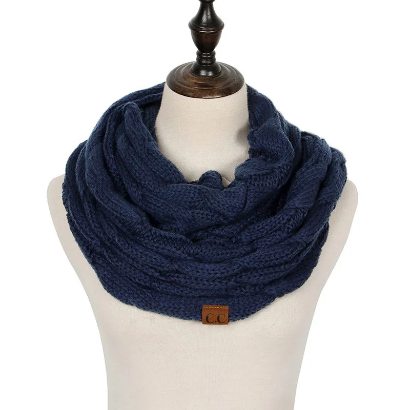 Knitted Cable Infinity Soft Cashmere Scarf