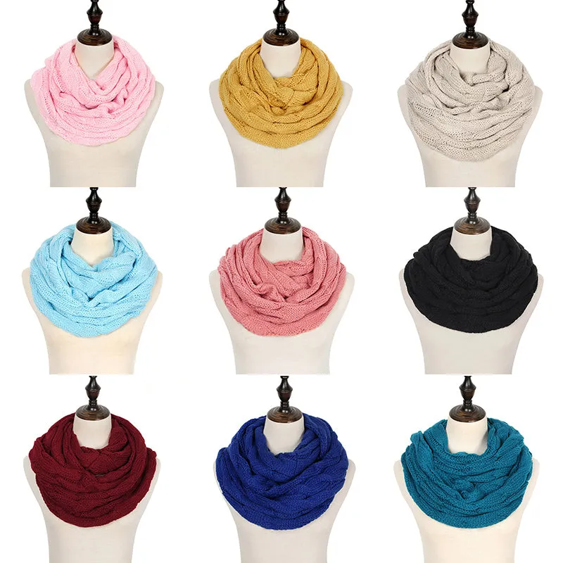 Knitted Cable Infinity Soft Cashmere Scarf