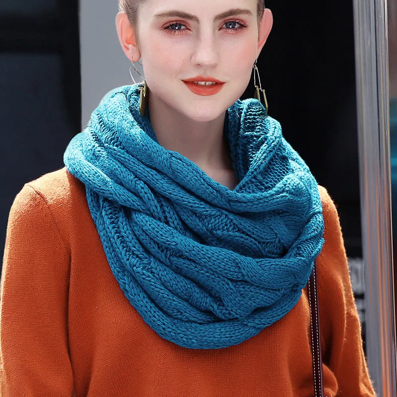 Knitted Cable Infinity Soft Cashmere Scarf