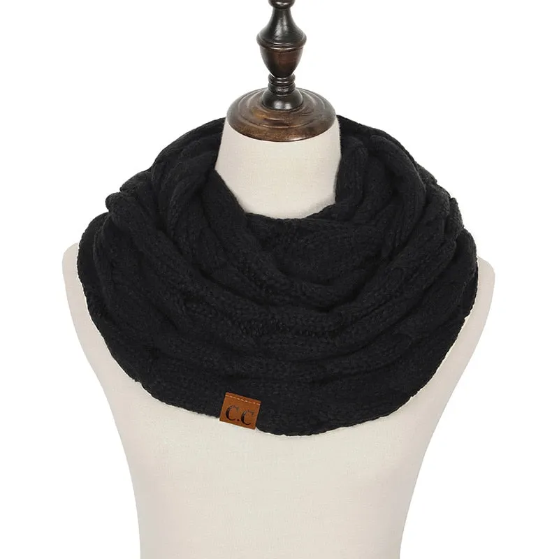 Knitted Cable Infinity Soft Cashmere Scarf