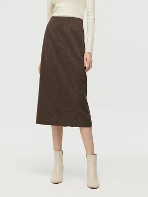 Knitted Women Column Midi Skirt