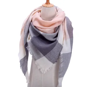 Knitted Women Plaid Scarf  - For Spring /Autumn/Winter