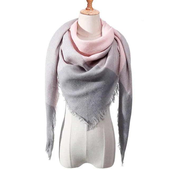 Knitted Women Plaid Scarf  - For Spring /Autumn/Winter