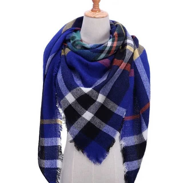 Knitted Women Plaid Scarf  - For Spring /Autumn/Winter