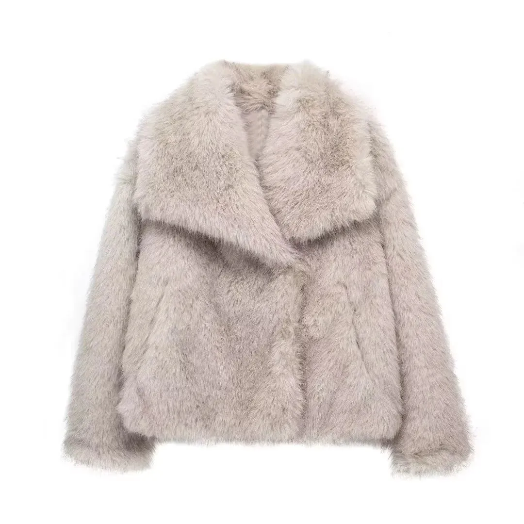 Ladies' Chic Faux Fox Jacket