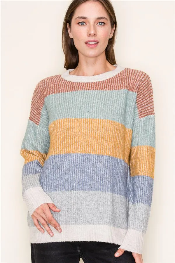 Living Proof Ribbed Color Block Sweater