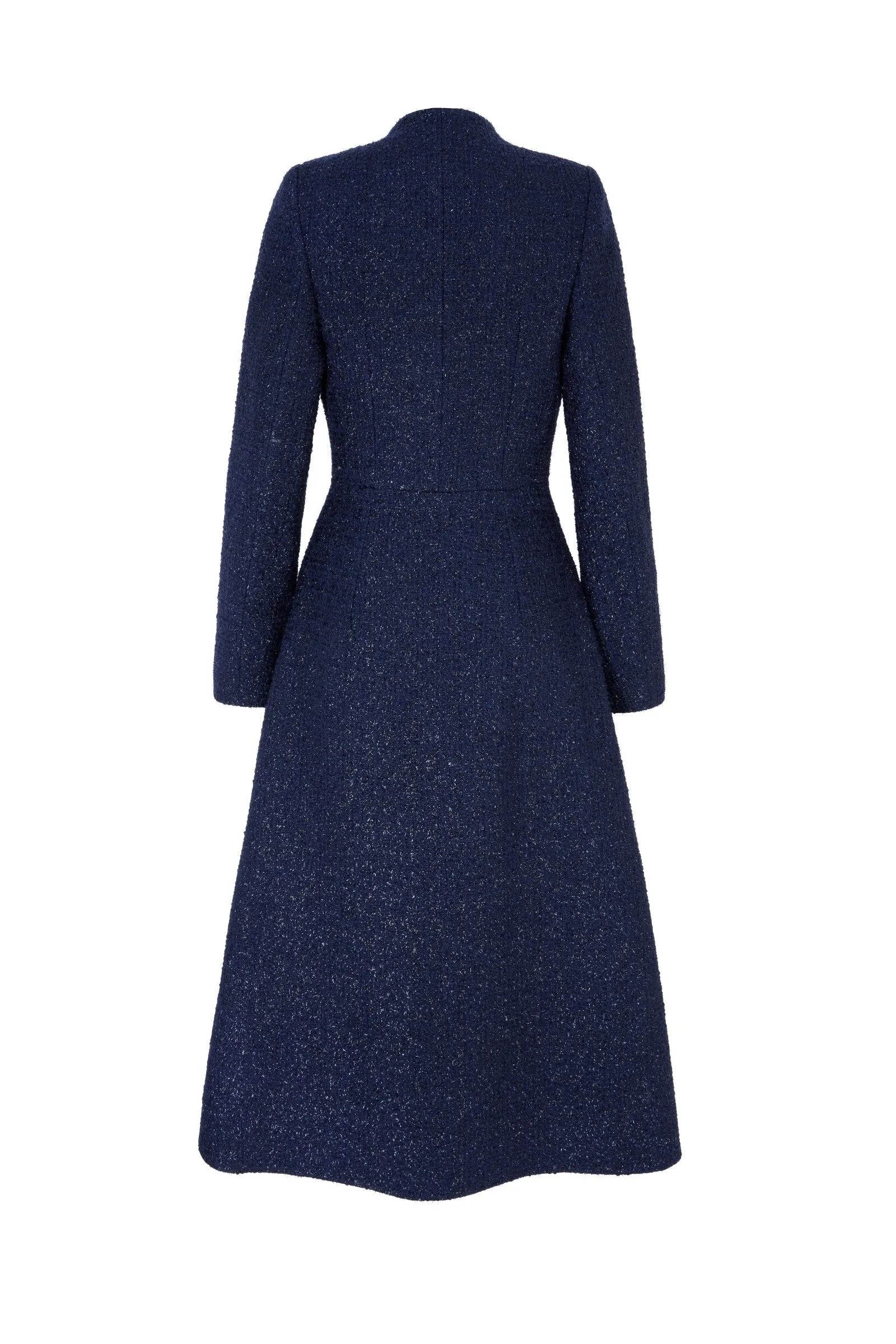 Louisa Coat Dress Metallic Tweed Navy