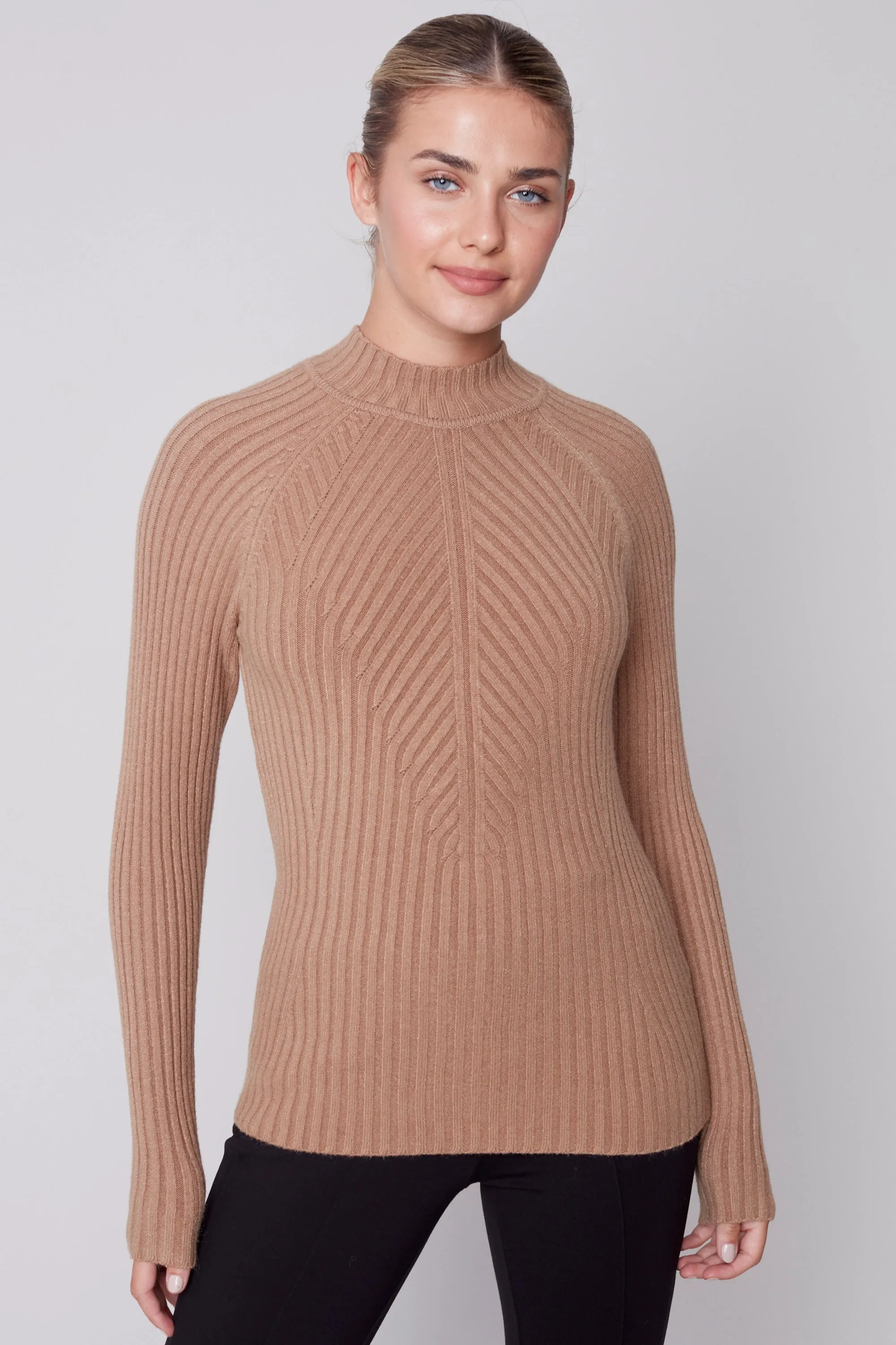 LS RIB MOCK NECK TOP