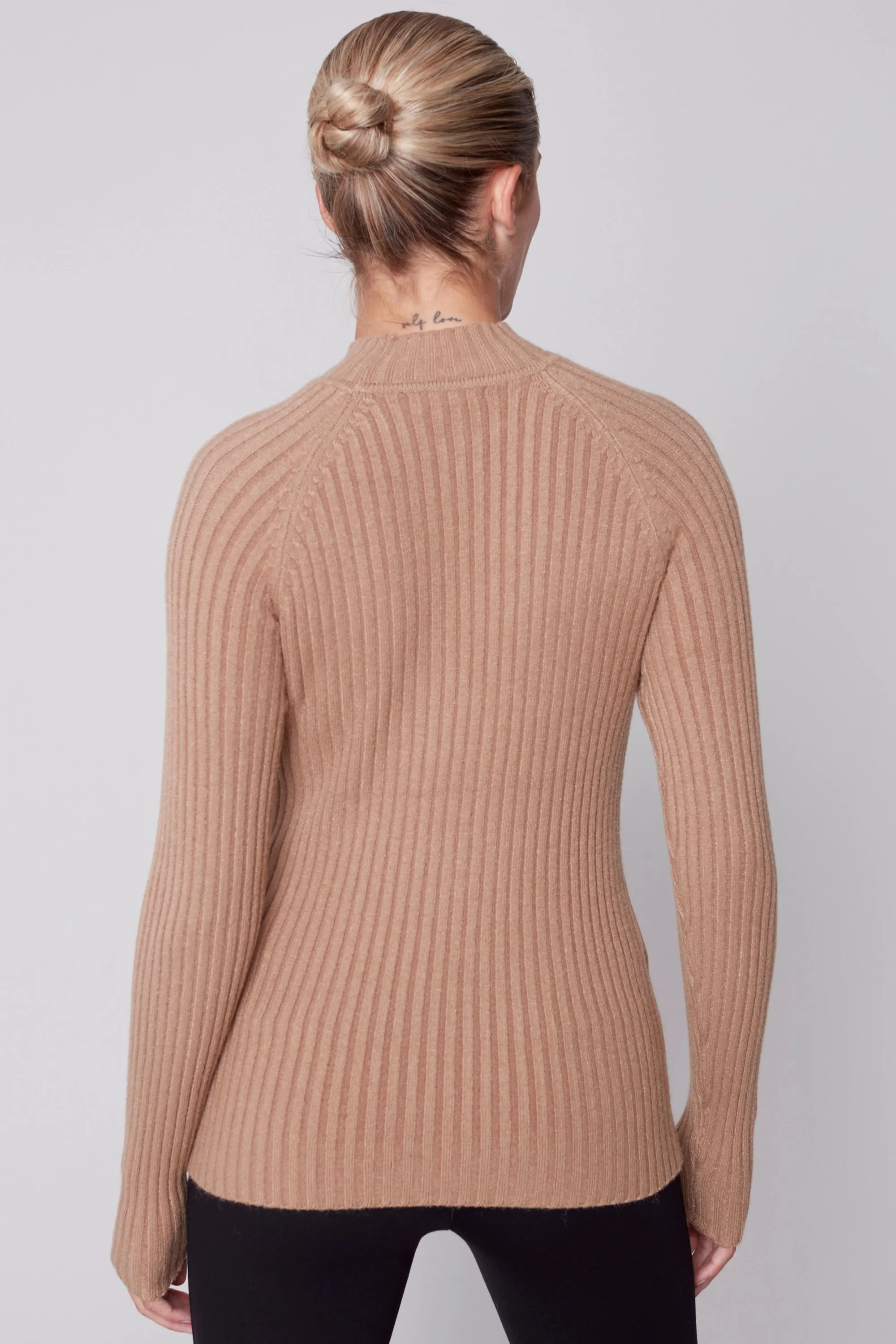 LS RIB MOCK NECK TOP