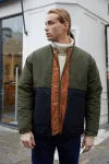 Mafe Tricolor Padded Jacket — GREEN / BLUE / COPPER