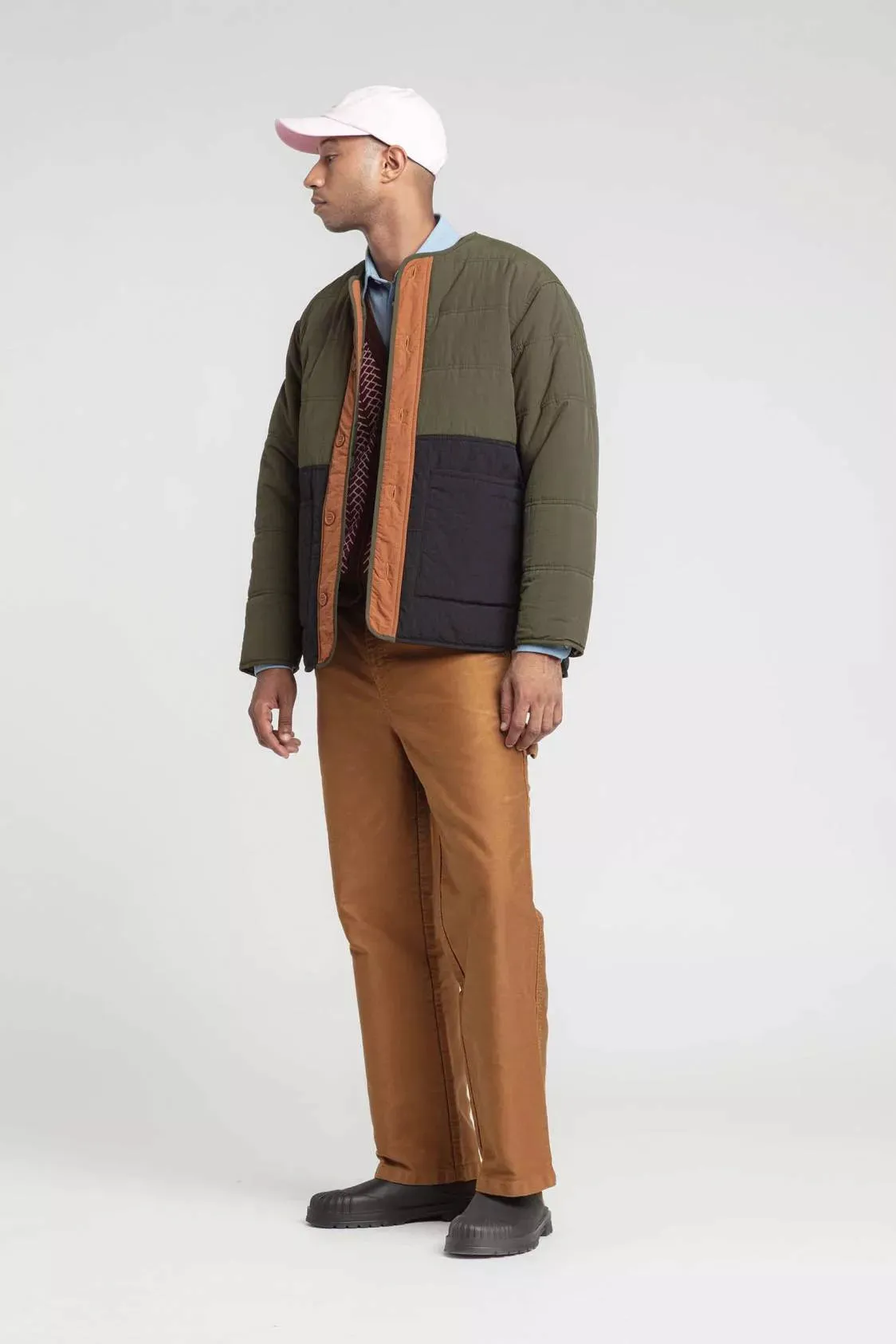 Mafe Tricolor Padded Jacket — GREEN / BLUE / COPPER