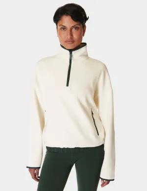 Mallow Half Zip Pullover - Studio White/Trek Green