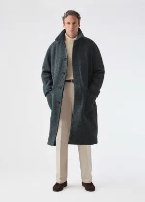 Nelson Tweed Raglan Coat - Blue