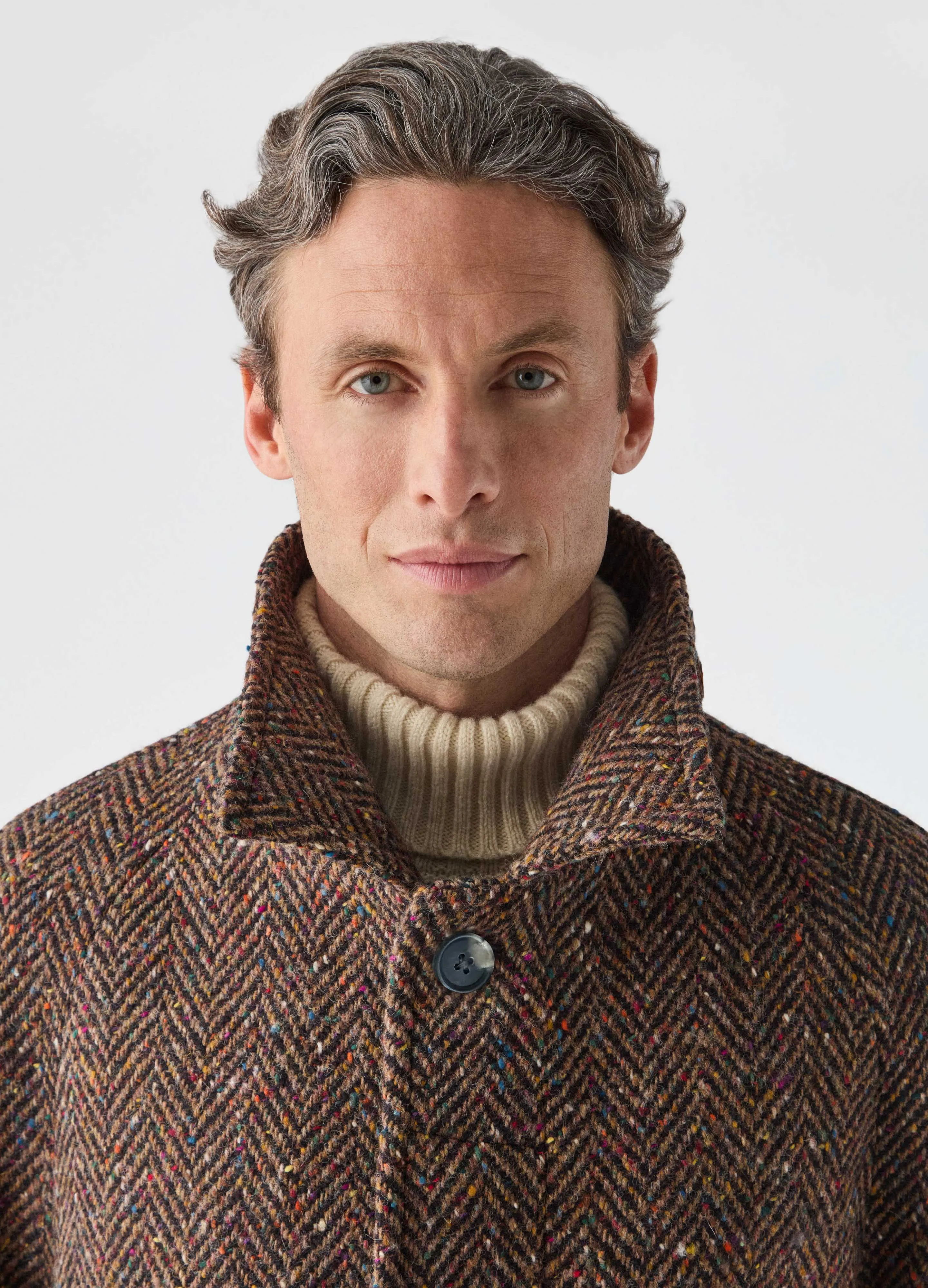 Nelson Tweed Raglan Coat - Brown