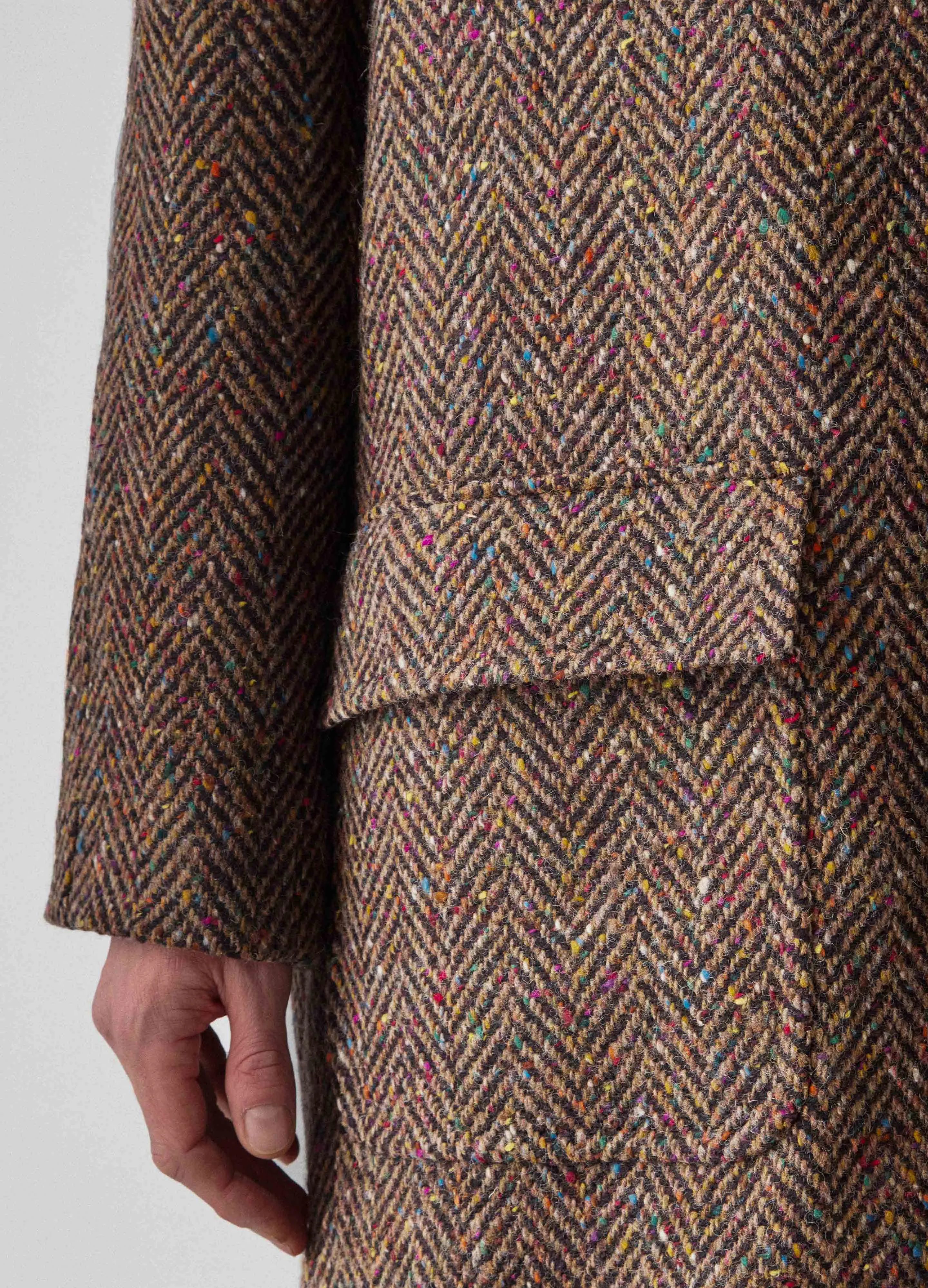 Nelson Tweed Raglan Coat - Brown