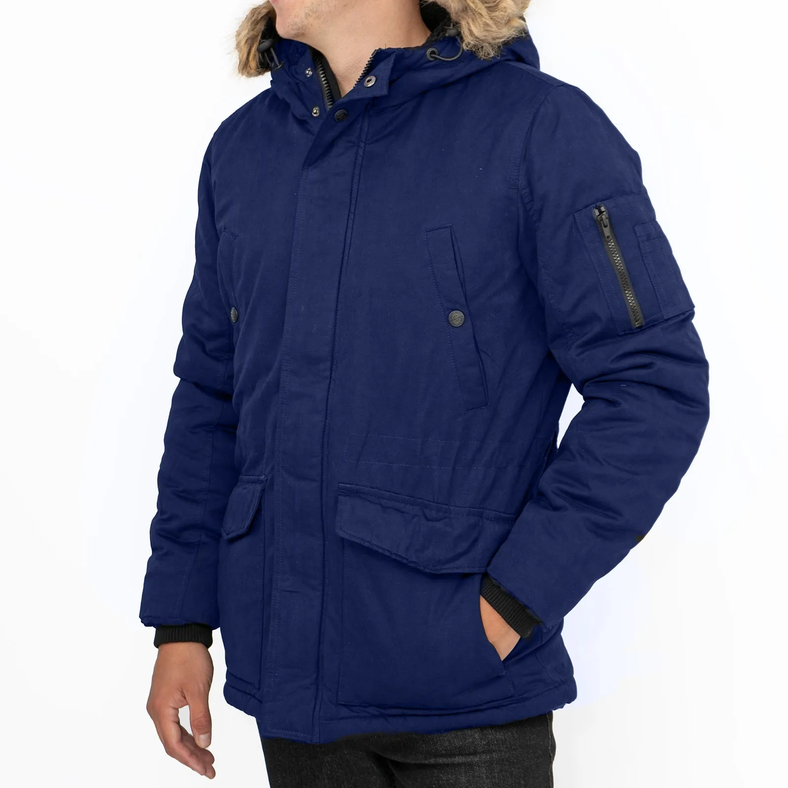 Next Men Parka Jacket Padded Shower Resistant